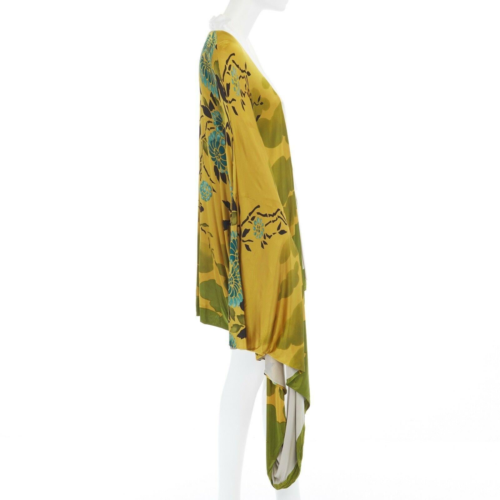 runway GUCCI TOM FORD Vintage SS03 yellow oriental kimono robe jacket IT40 S In Good Condition In Hong Kong, NT