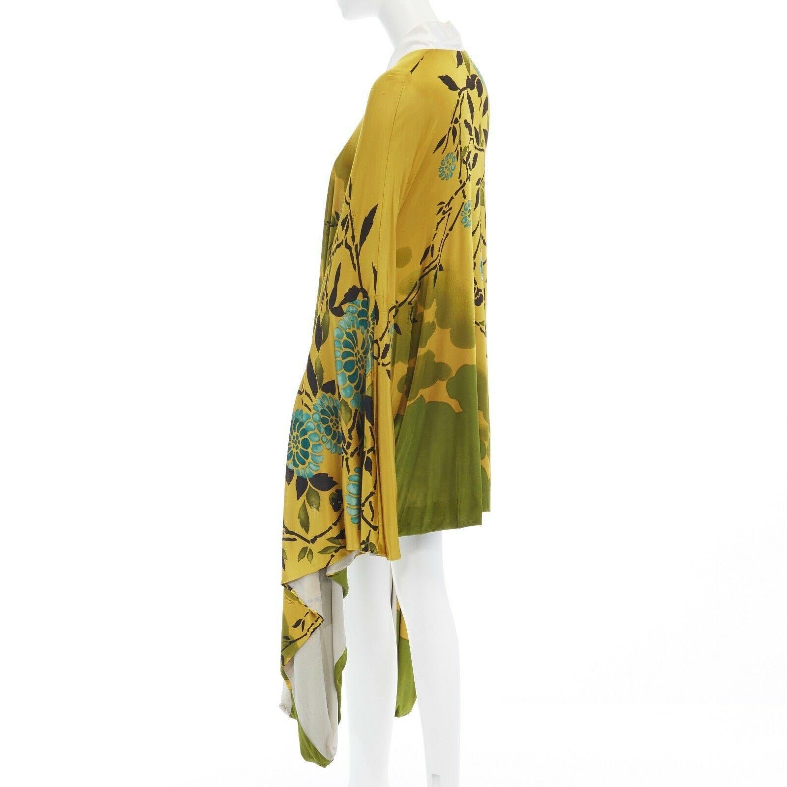 Women's runway GUCCI TOM FORD Vintage SS03 yellow oriental kimono robe jacket IT40 S