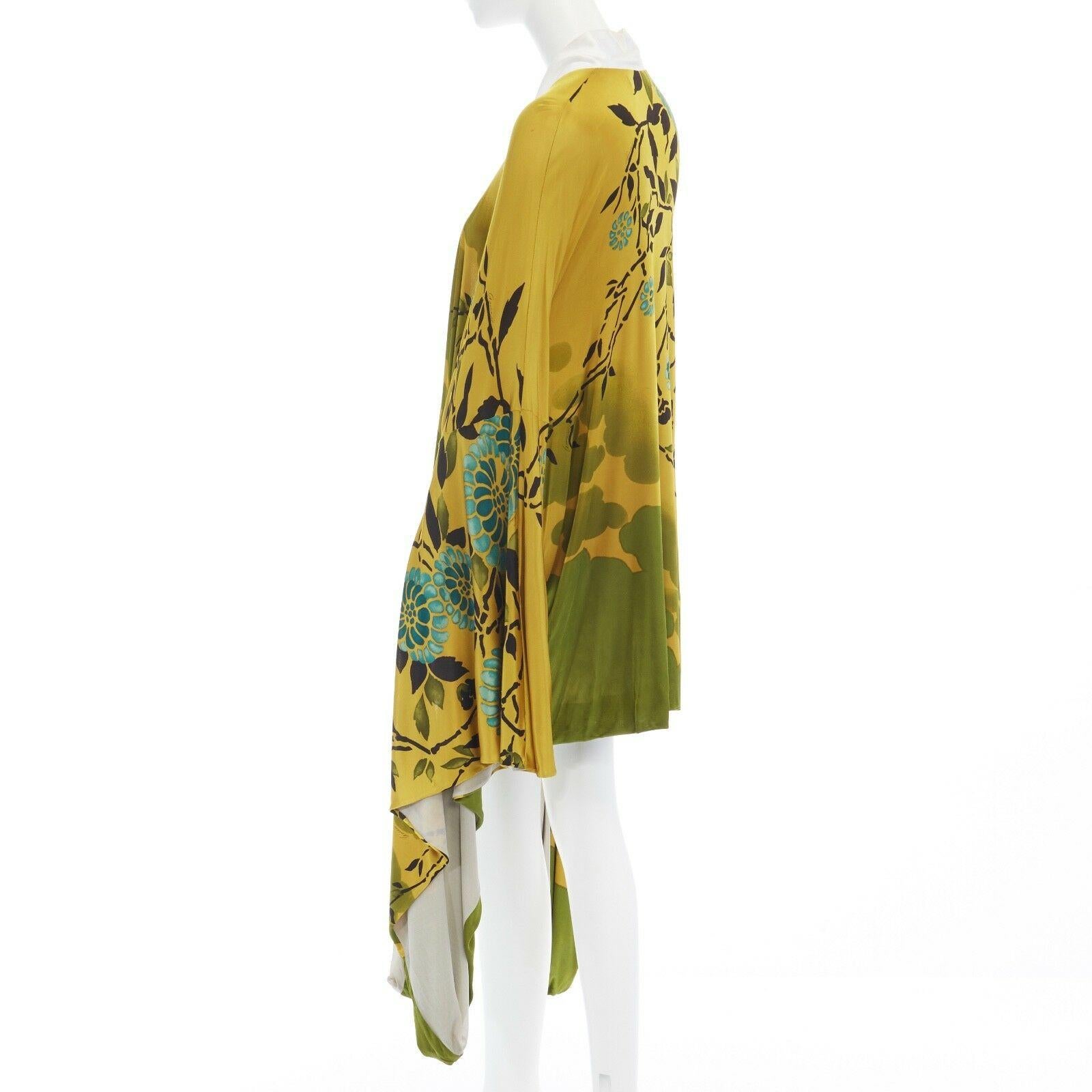 Yellow runway GUCCI TOM FORD Vintage SS03 yellow oriental kimono robe jacket IT40 S