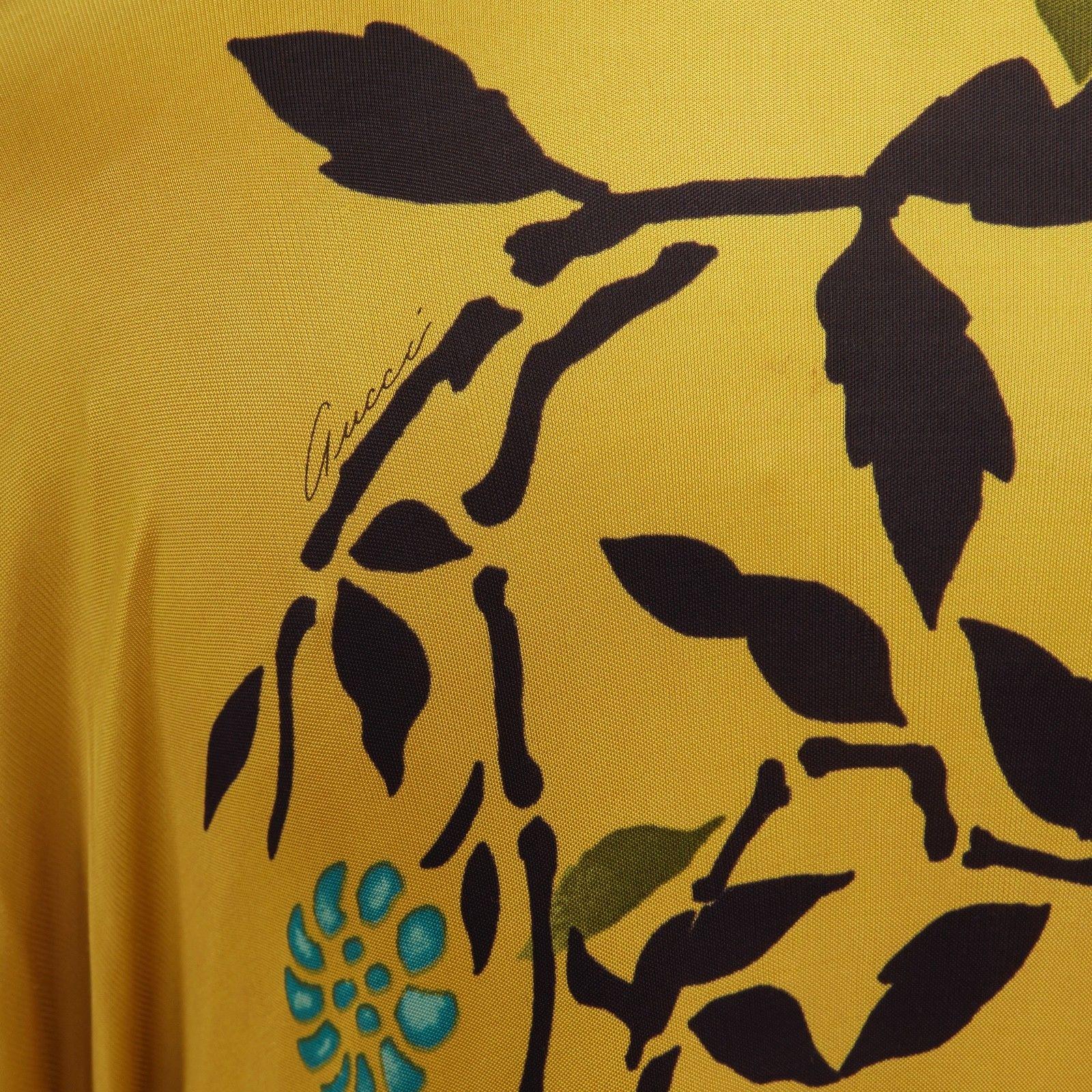 Women's runway GUCCI TOM FORD Vintage SS03 yellow oriental kimono robe jacket IT40 S