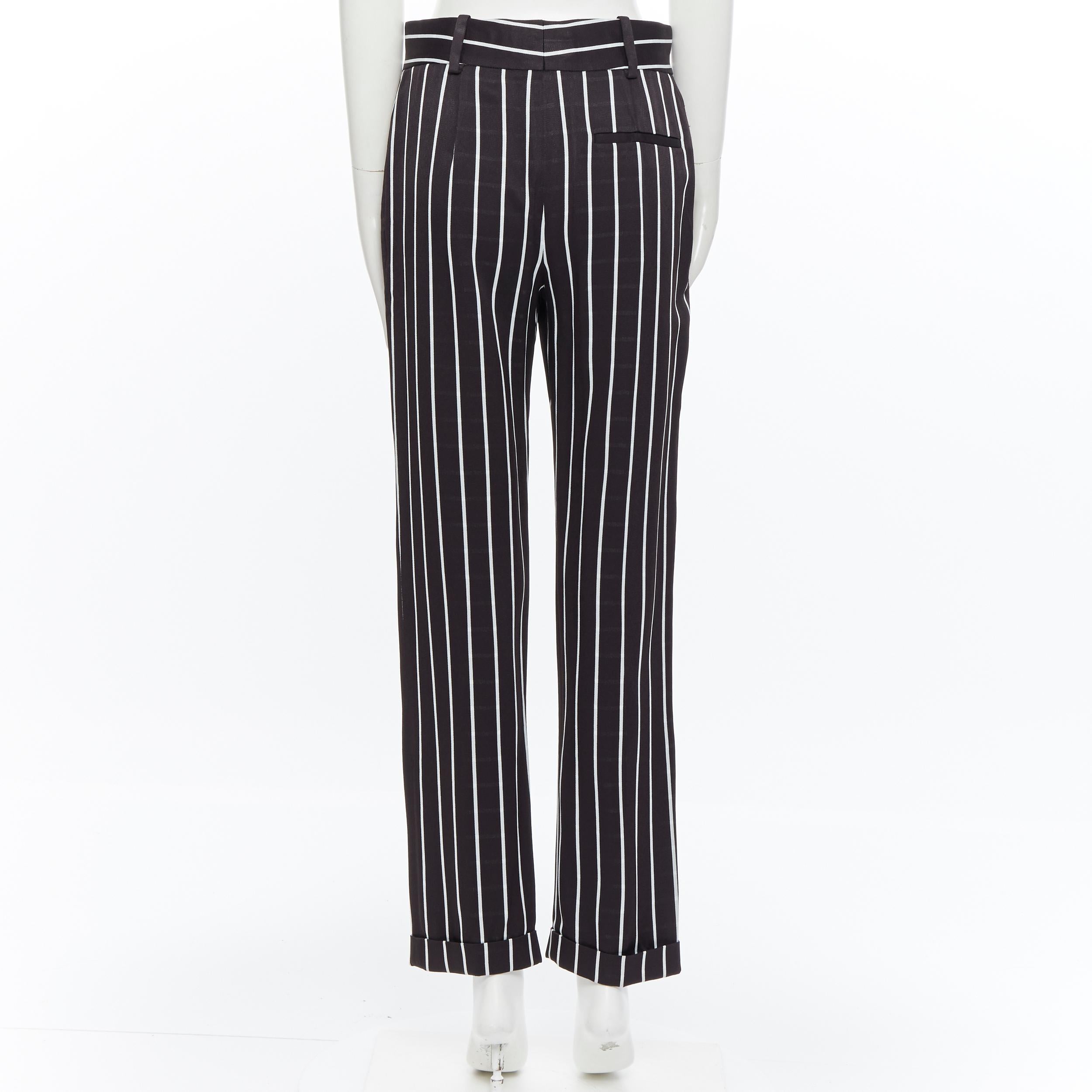 runway HAIDER ACKERMANN SS18 black white verticle striped straight leg pants In Excellent Condition In Hong Kong, NT