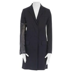 défilé HELMUT LANG SS03 manteau noir en coton à manches simples en cuir IT38 XS