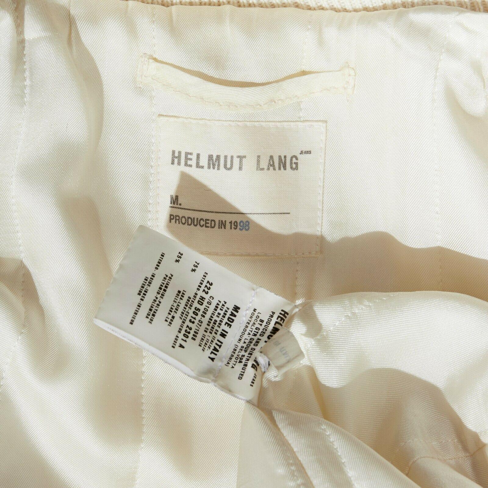 runway HELMUT LANG Vintage AW97 cream bomber collar wool coat jacket IT40 US2 S 5