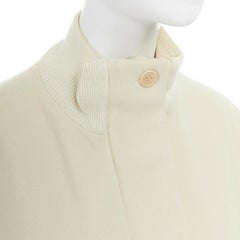 runway HELMUT LANG Vintage AW97 cream bomber collar wool coat jacket IT40 US2 S