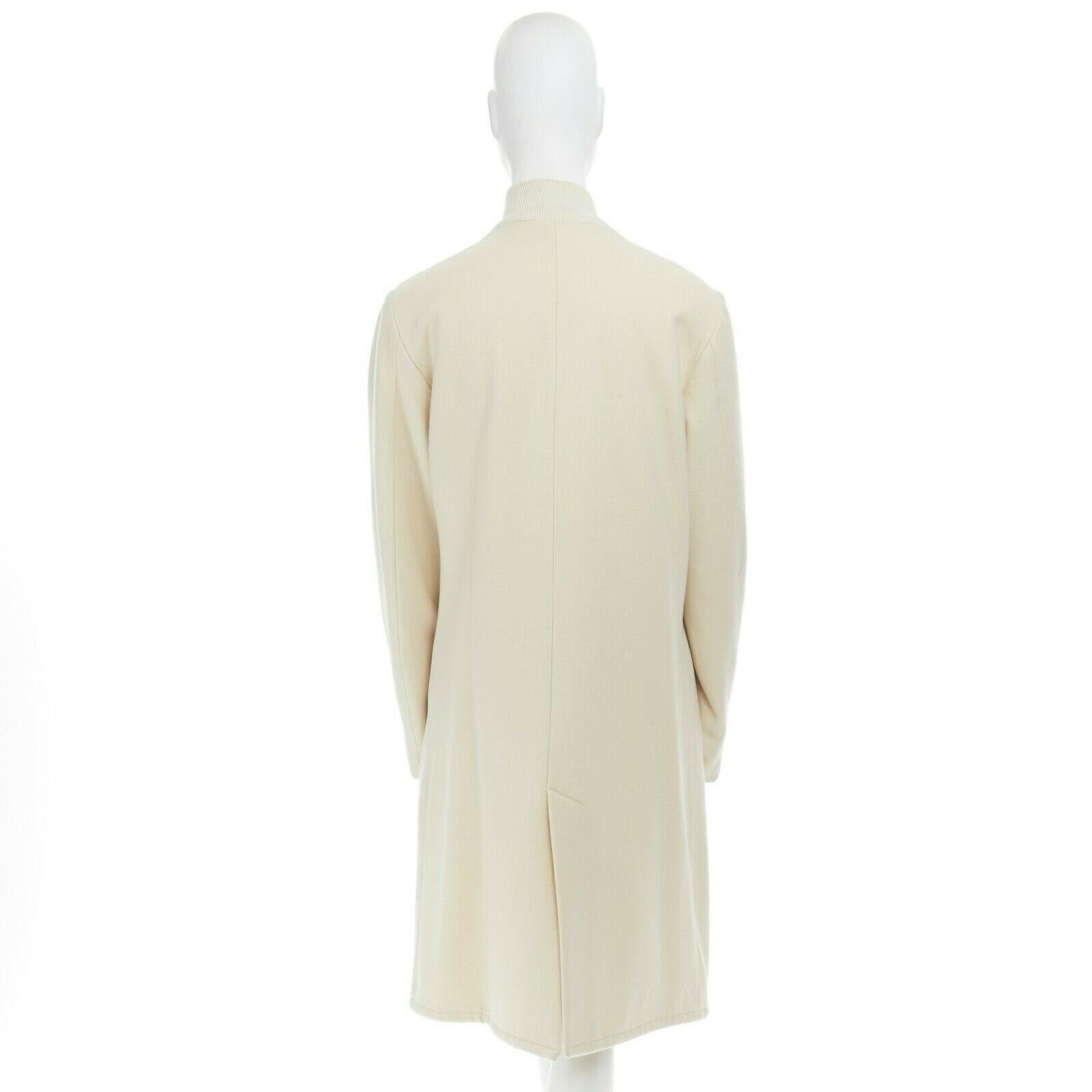 runway HELMUT LANG Vintage AW97 cream bomber collar wool coat jacket IT40 US2 S 1