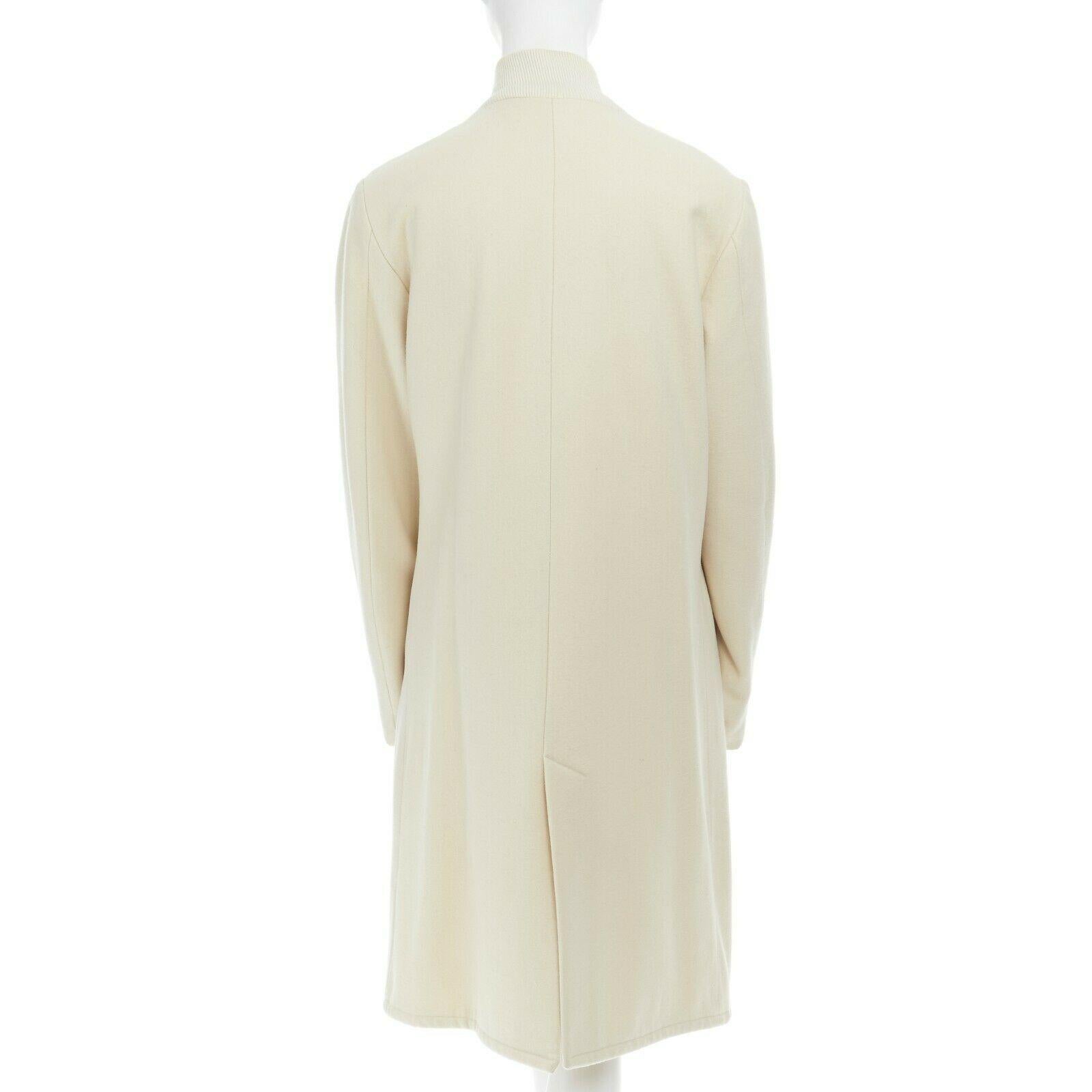 runway HELMUT LANG Vintage AW97 cream bomber collar wool coat jacket IT40 US2 S 2