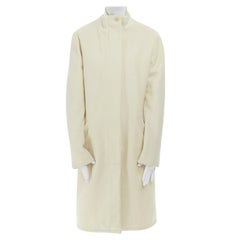 runway HELMUT LANG Vintage AW97 cream bomber collar wool coat jacket IT40 US2 S