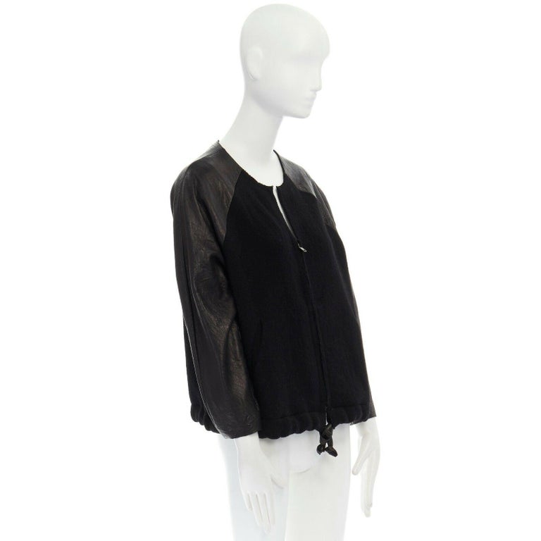 runway ISABEL MARANT Jeams leather sleeve wool zip up baseball bomber jacket S
Reference: CC/XXXX00192
Brand: Isabel Marant
Designer: Isabel Marant
Material: Wool
Color: Black
Pattern: Solid
Closure: Zip
Extra Detail: Leather, wool. Leather sleeves.
