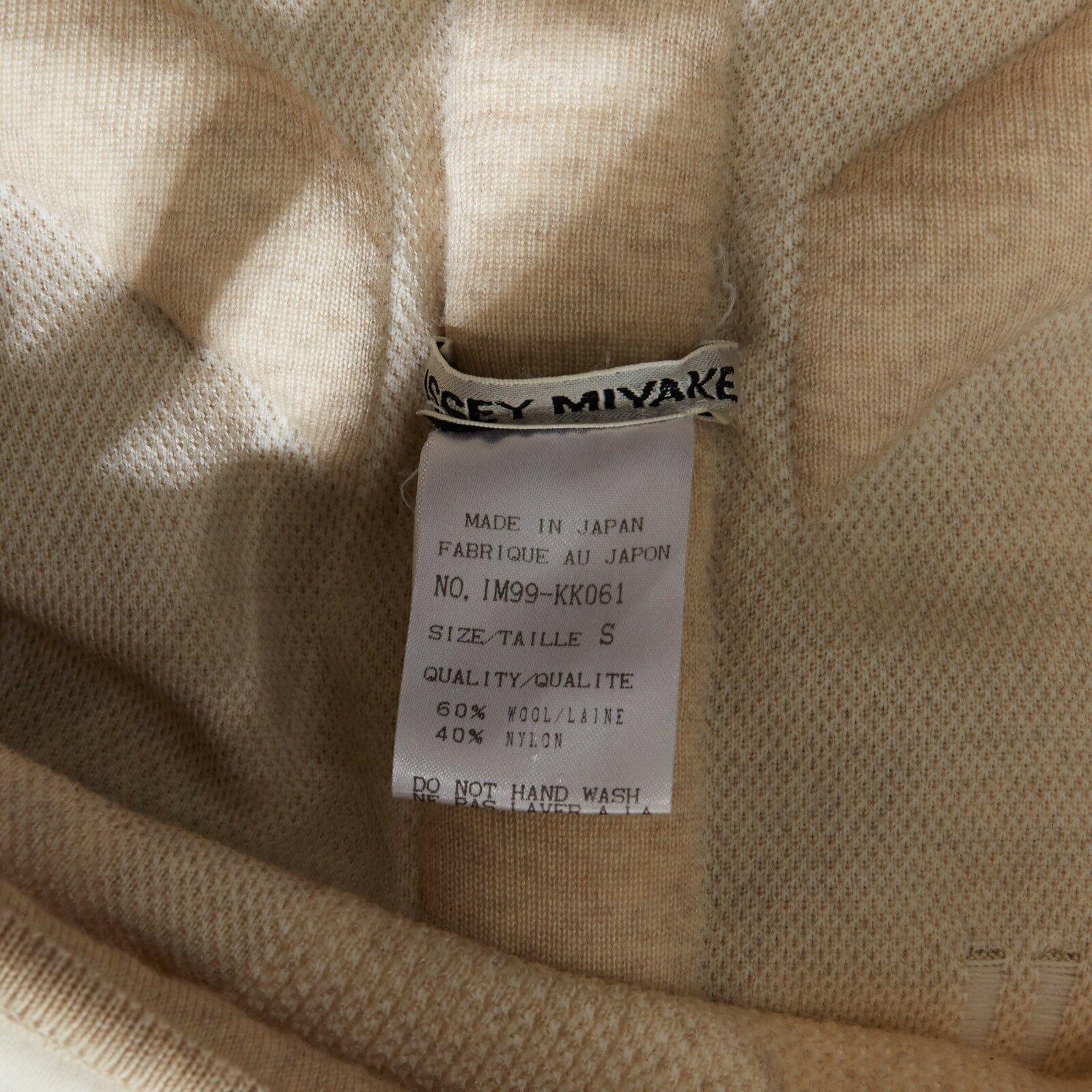 runway ISSEY MIYAKE Vintage AW1999 cream padded tubular collar bodycon top S 6