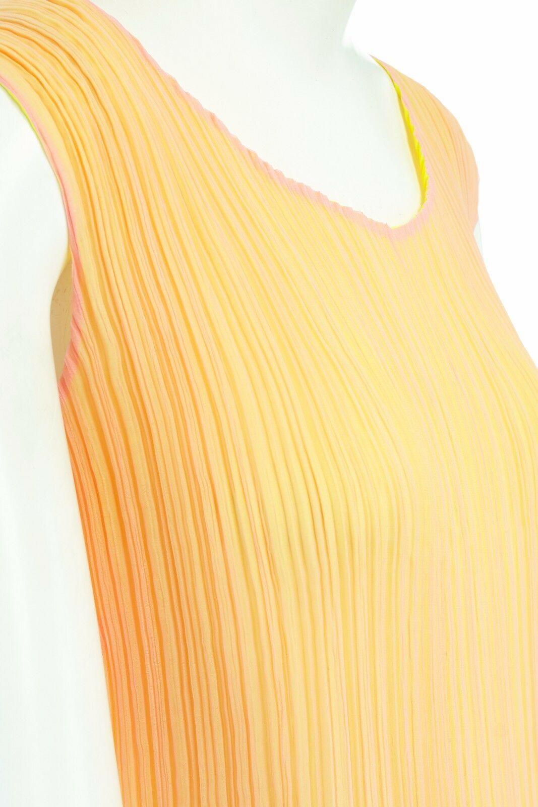 Women's runway ISSEY MIYAKE Vintage SS01 pleated orange pink silk confetti bubble dress