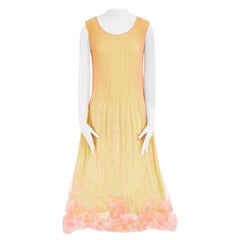 runway ISSEY MIYAKE Vintage SS01 pleated orange pink silk confetti bubble dress