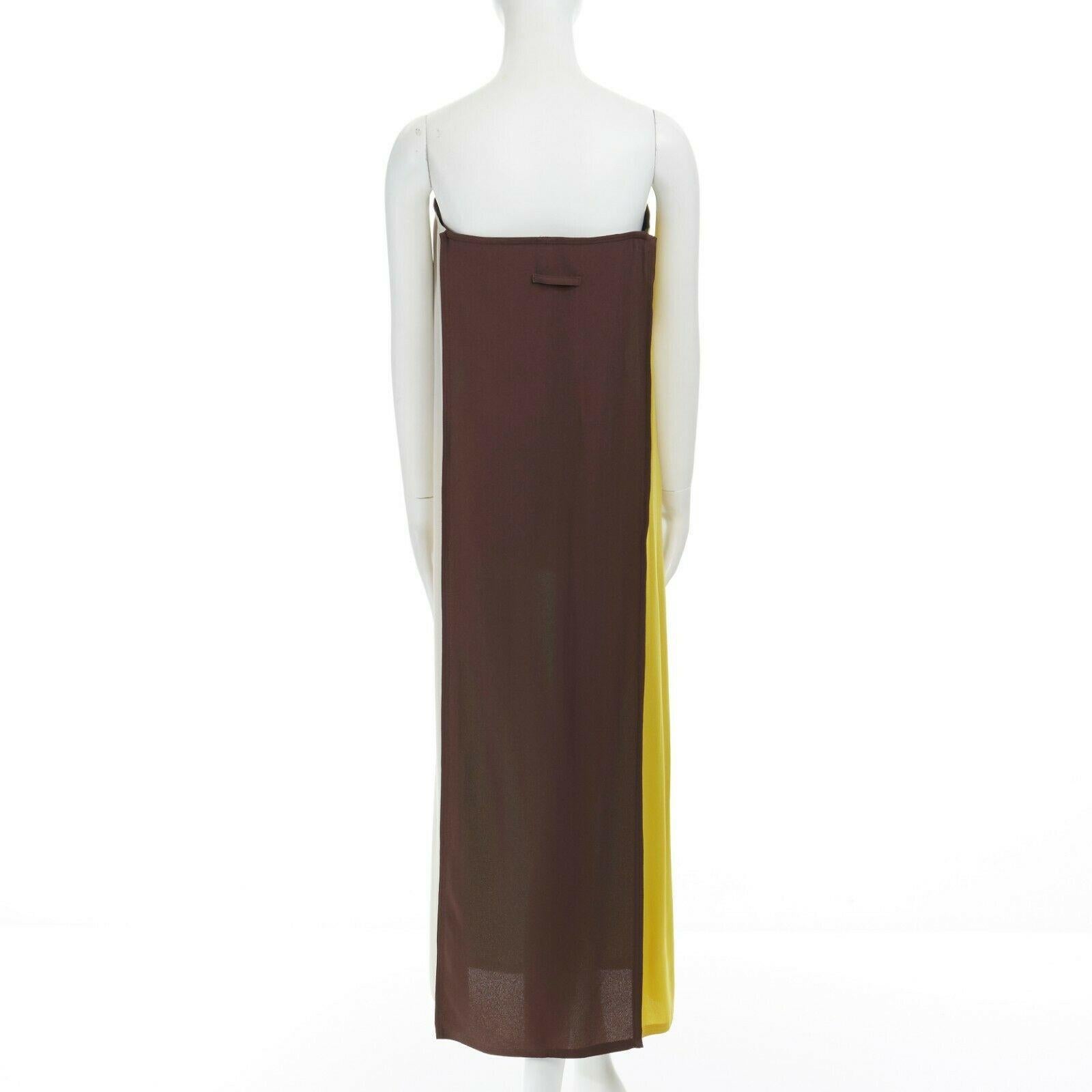 runway JEAN PAUL GAULTIER AW96 color blocked structured bust boxy dress IT40 2