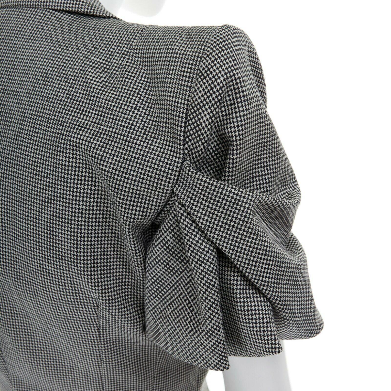 runway JOHN GALLIANO SS95 houndstooth ruched sleeve padded hip set FR40 S 5