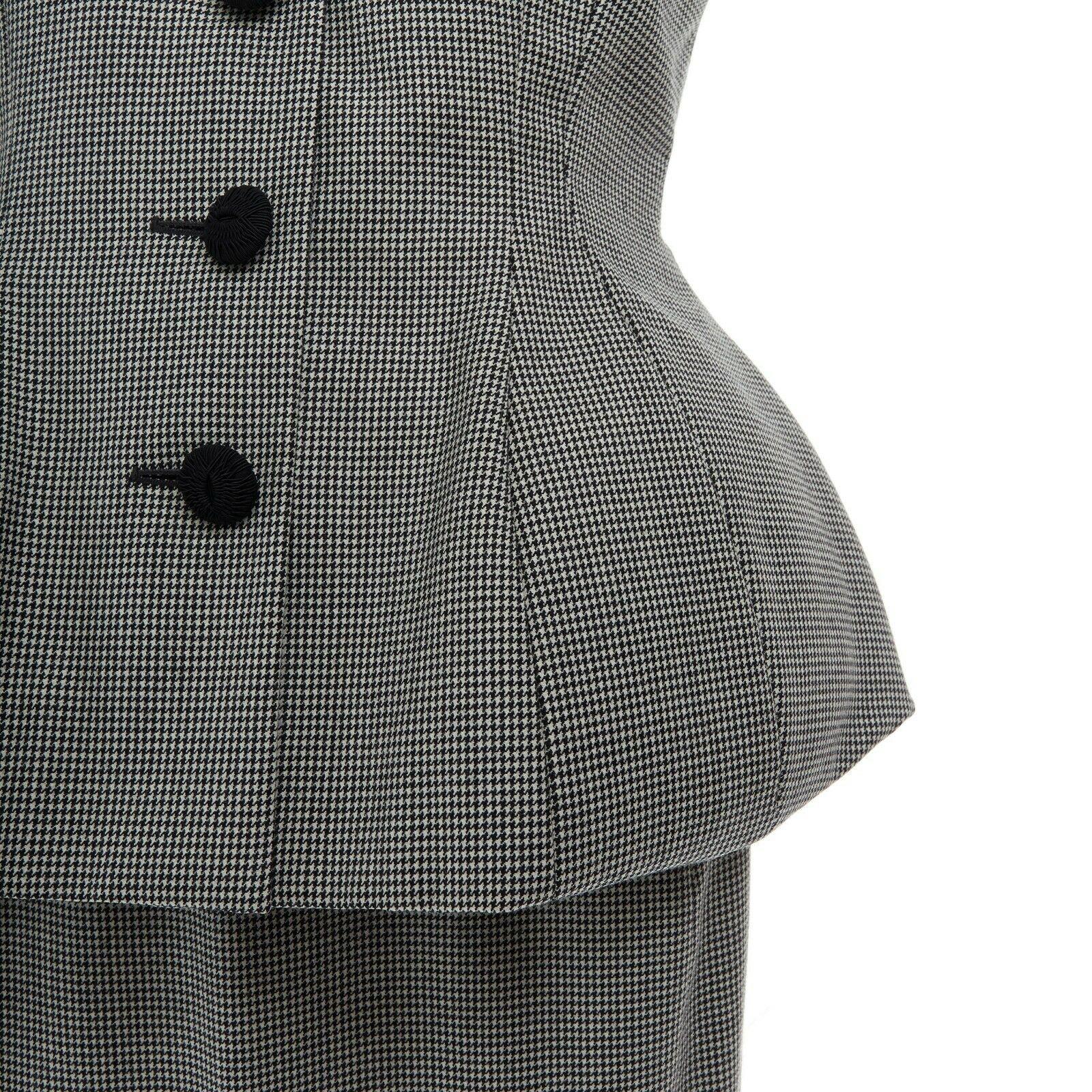 runway JOHN GALLIANO SS95 houndstooth ruched sleeve padded hip set FR40 S 6
