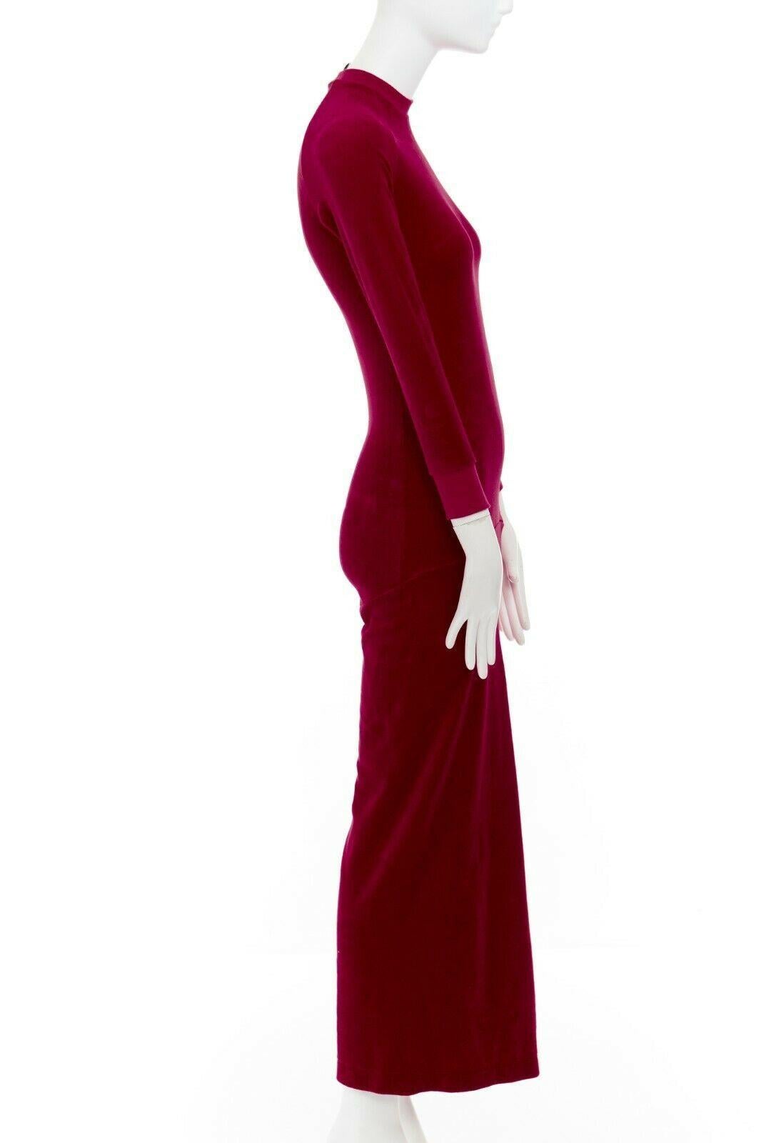 red velvet slit dress