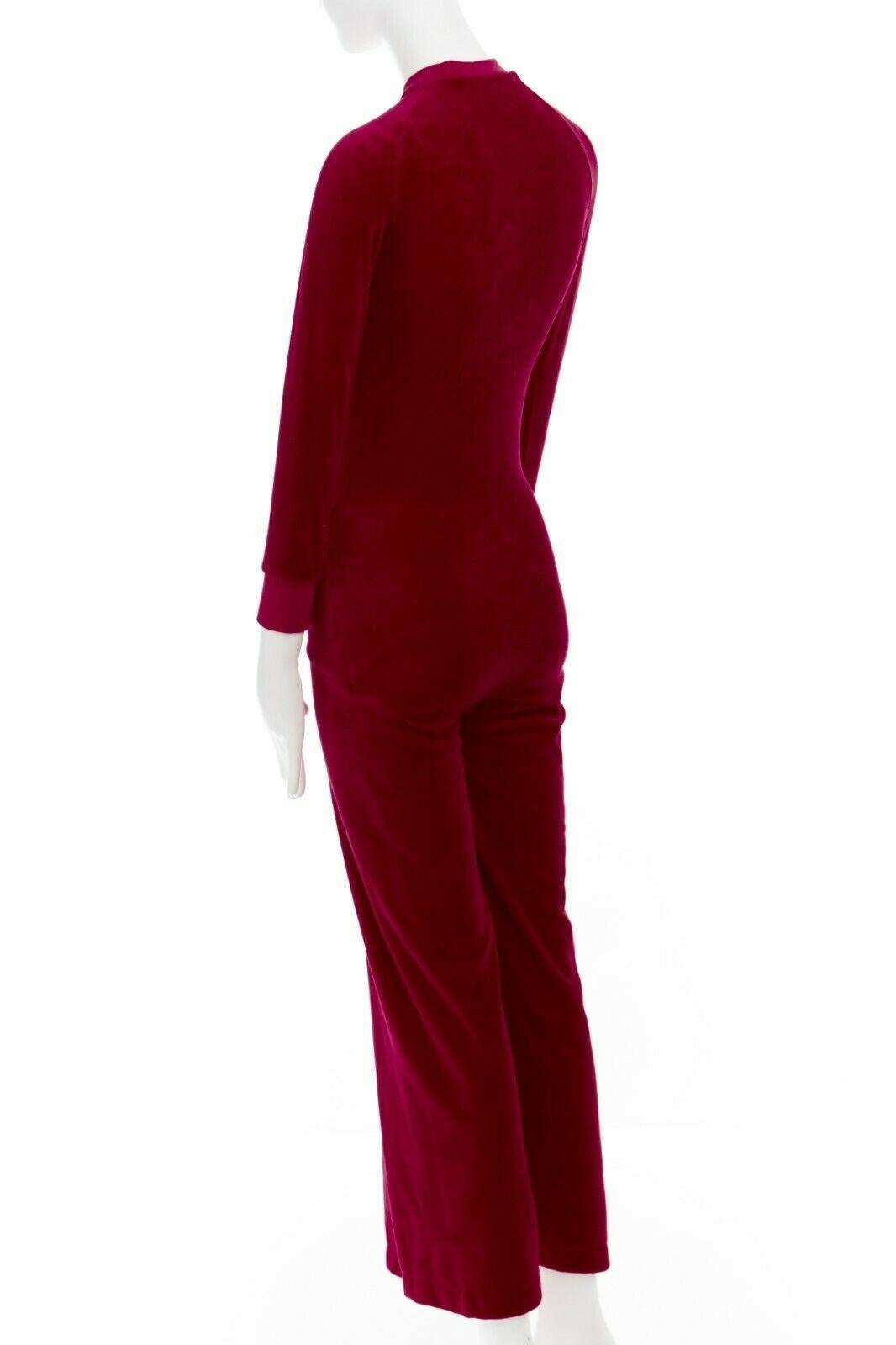 Women's runway JUICY COUTURE VETEMENTS SS17 red velvet crew neck back slit dress XS