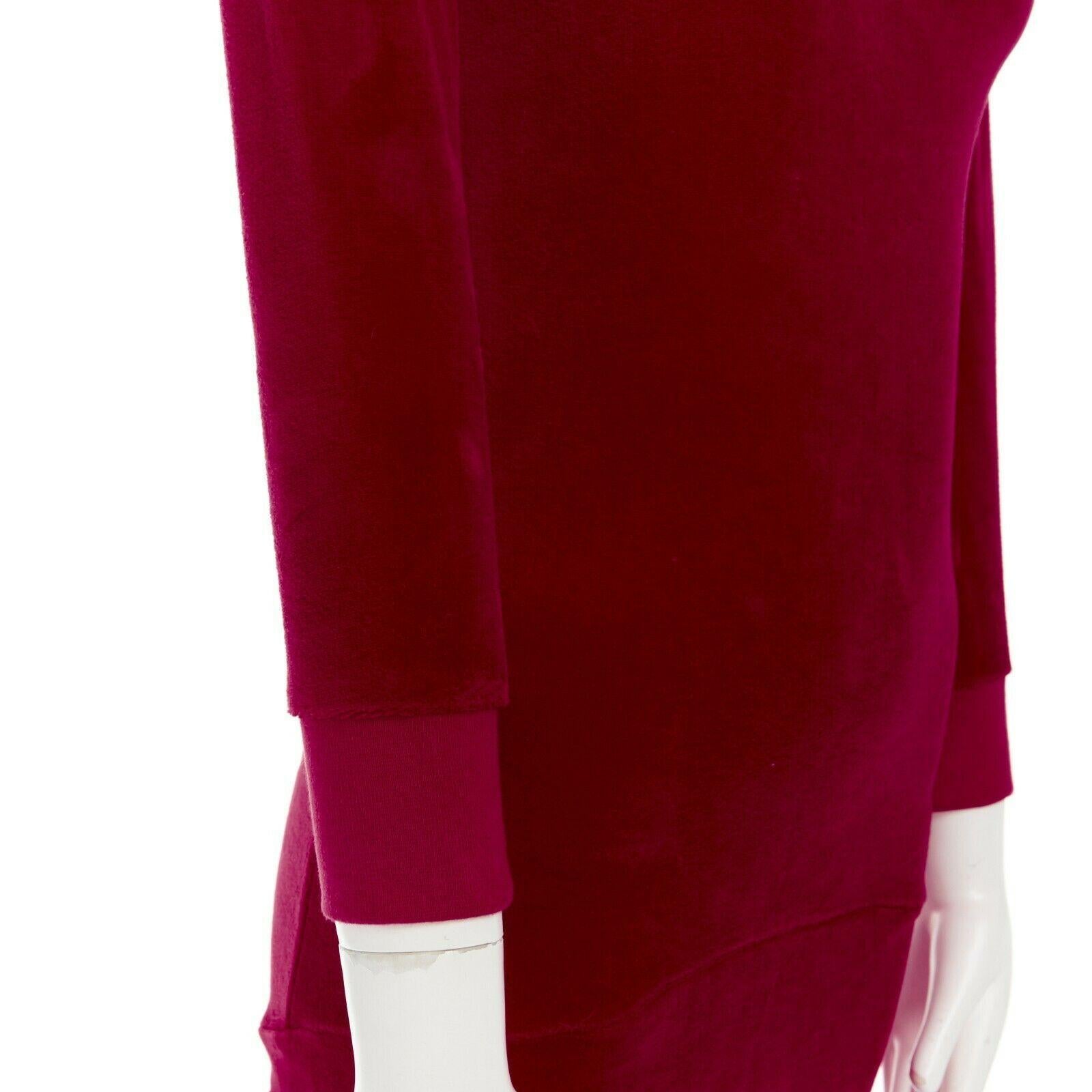 runway JUICY COUTURE VETEMENTS SS17 red velvet crew neck back slit dress XS 2