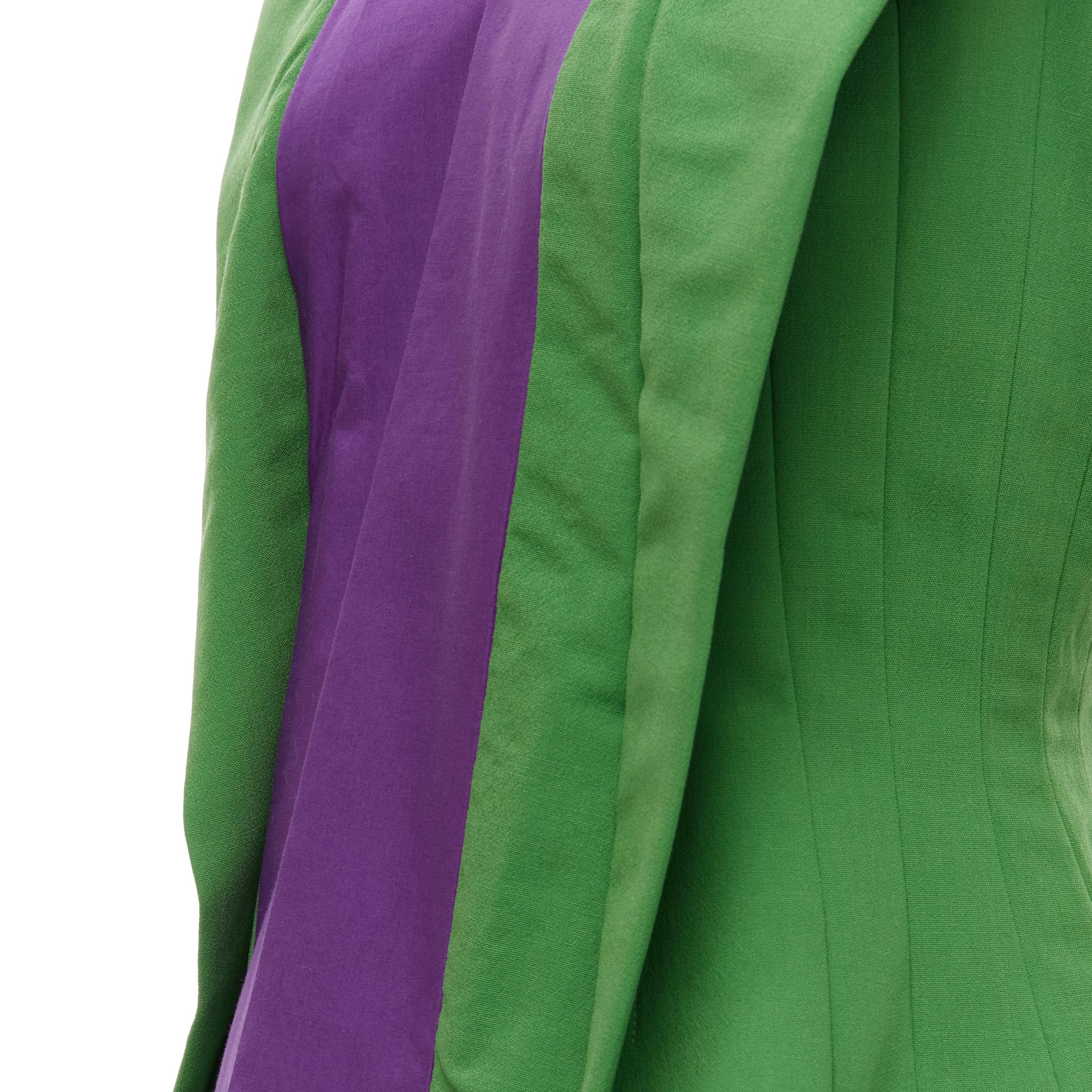 runway JUNYA WATANABE 1996 purple green pleat collar panelled corset vest 3