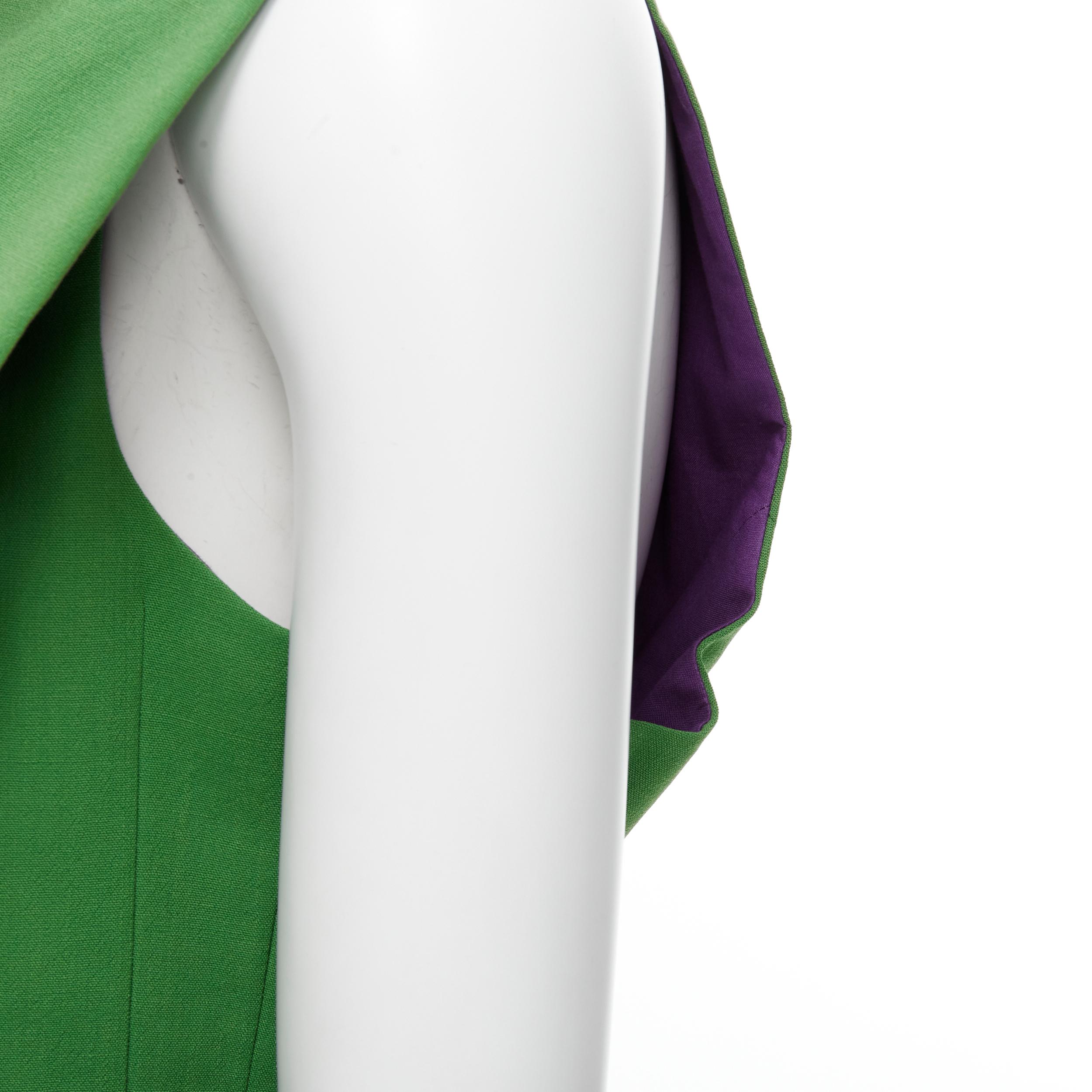 Women's runway JUNYA WATANABE 1996 purple green pleat collar panelled corset vest