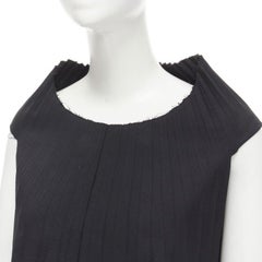 runway JUNYA WATANABE 1998 black Accordion raw edge deconstructed dress S