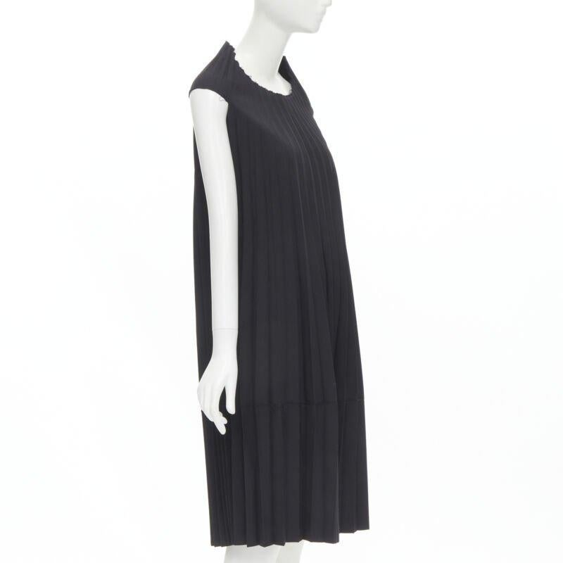 Noir JUNYA WATANABE 1998 - Robe noire accordéon déconstruite à bord brut déconstruite S en vente