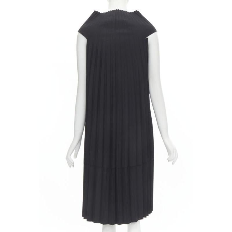 JUNYA WATANABE 1998 - Robe noire accordéon déconstruite à bord brut déconstruite S Pour femmes en vente