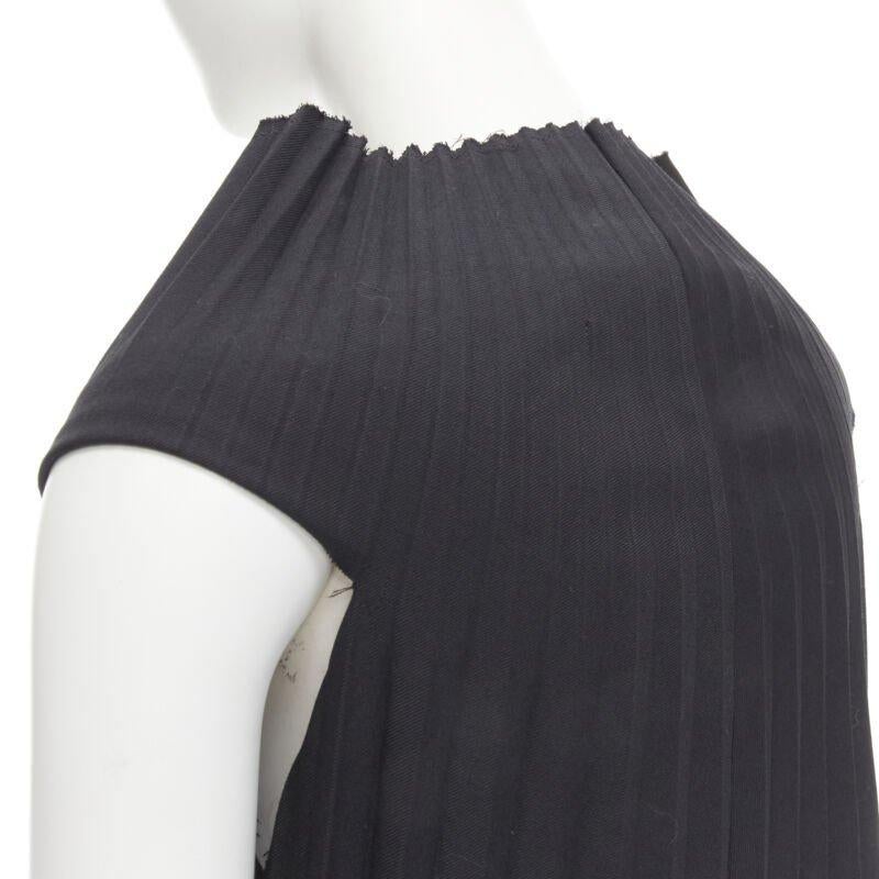 JUNYA WATANABE 1998 - Robe noire accordéon déconstruite à bord brut déconstruite S en vente 2