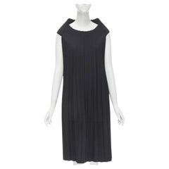 JUNYA WATANABE 1998 - Robe noire accordéon déconstruite à bord brut déconstruite S