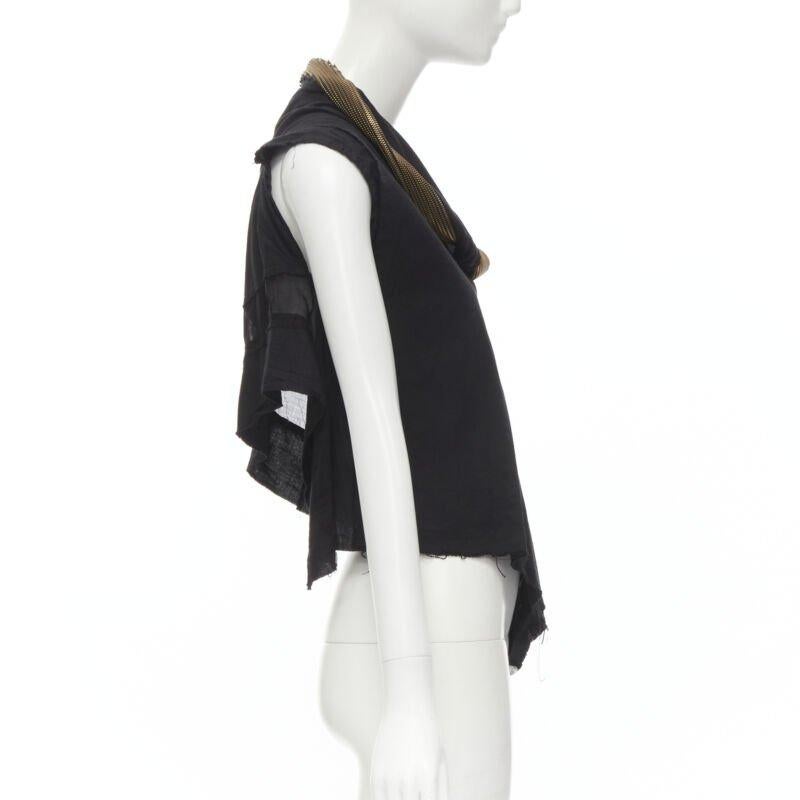 Gilet de défilé JUNYA WATANABE 2004 noir or torsadé col zippé biais coupe brute M Excellent état - En vente à Hong Kong, NT