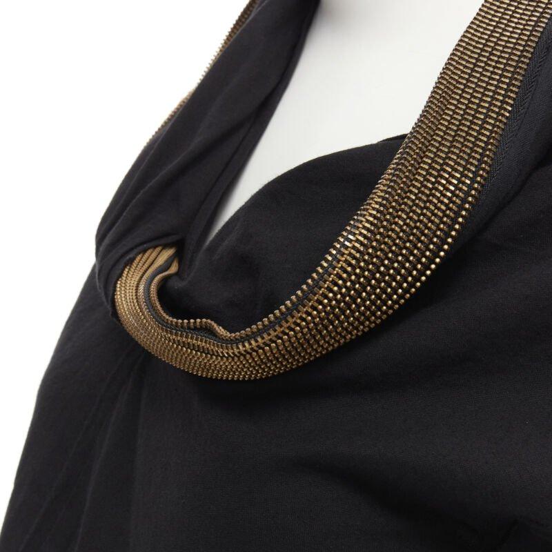 Gilet de défilé JUNYA WATANABE 2004 noir or torsadé col zippé biais coupe brute M en vente 2