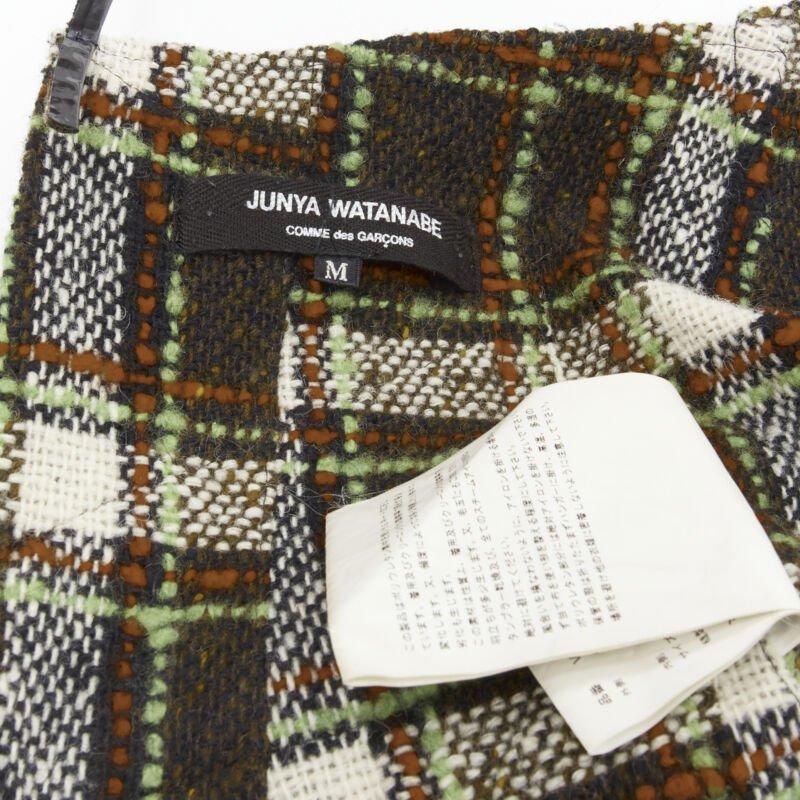 Runway JUNYA WATANABE 2005 black lacquered bust green tweed  cocktail dress M For Sale 6