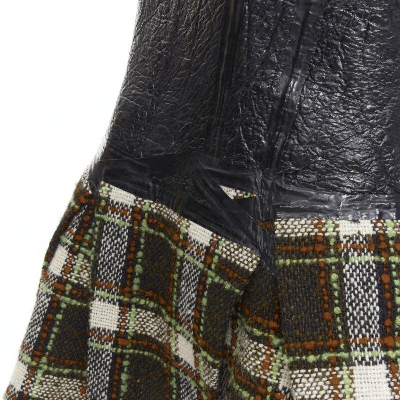 Runway JUNYA WATANABE 2005 black lacquered bust green tweed  cocktail dress M For Sale 3