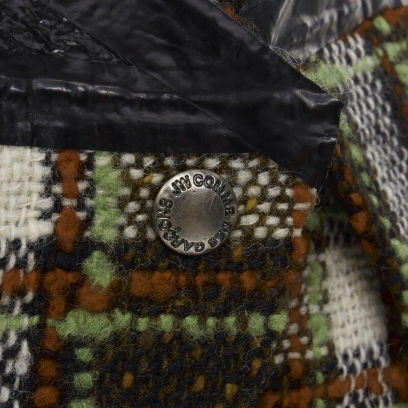 Runway JUNYA WATANABE 2005 black lacquered bust green tweed  cocktail dress M For Sale 4