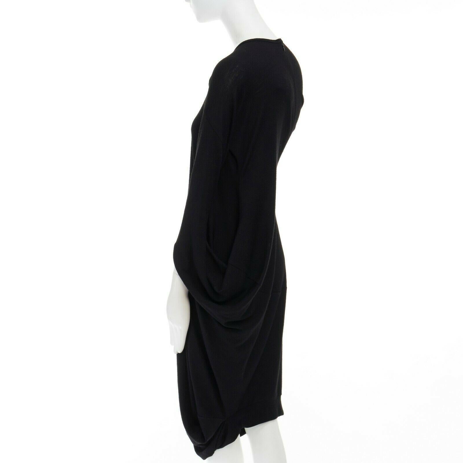 runway JUNYA WATANABE 2008 wool black infinity loop slit sleeves winter dress S 1