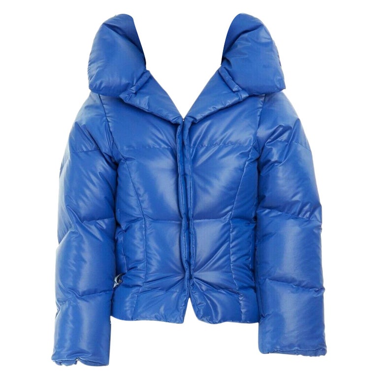 runway JUNYA WATANABE AW04 blue quilted padded down cocoon jacket S US4 ...