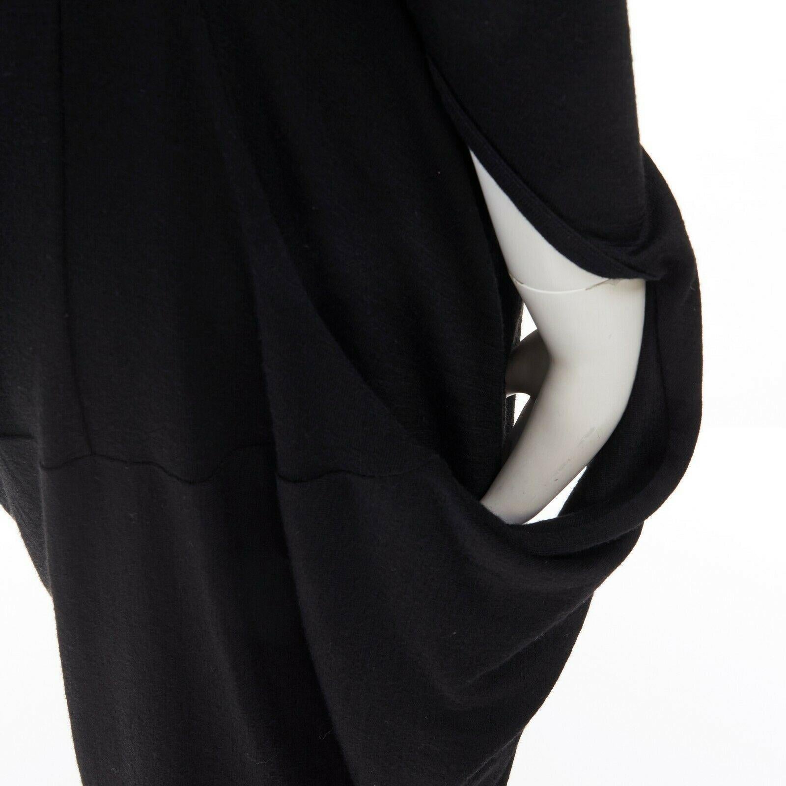 Laufsteg JUNYA WATANABE AW08 Schwarzes lässiges Kleid mit Schlitzärmeln aus Wolle XS im Angebot 6