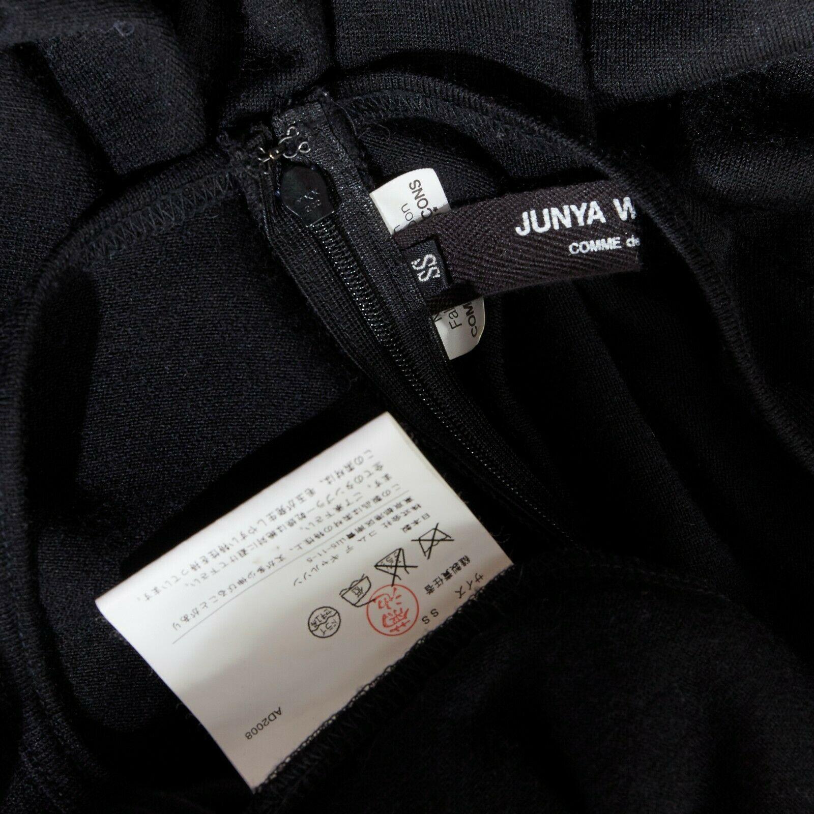 Laufsteg JUNYA WATANABE AW08 Schwarzes lässiges Kleid mit Schlitzärmeln aus Wolle XS im Angebot 7
