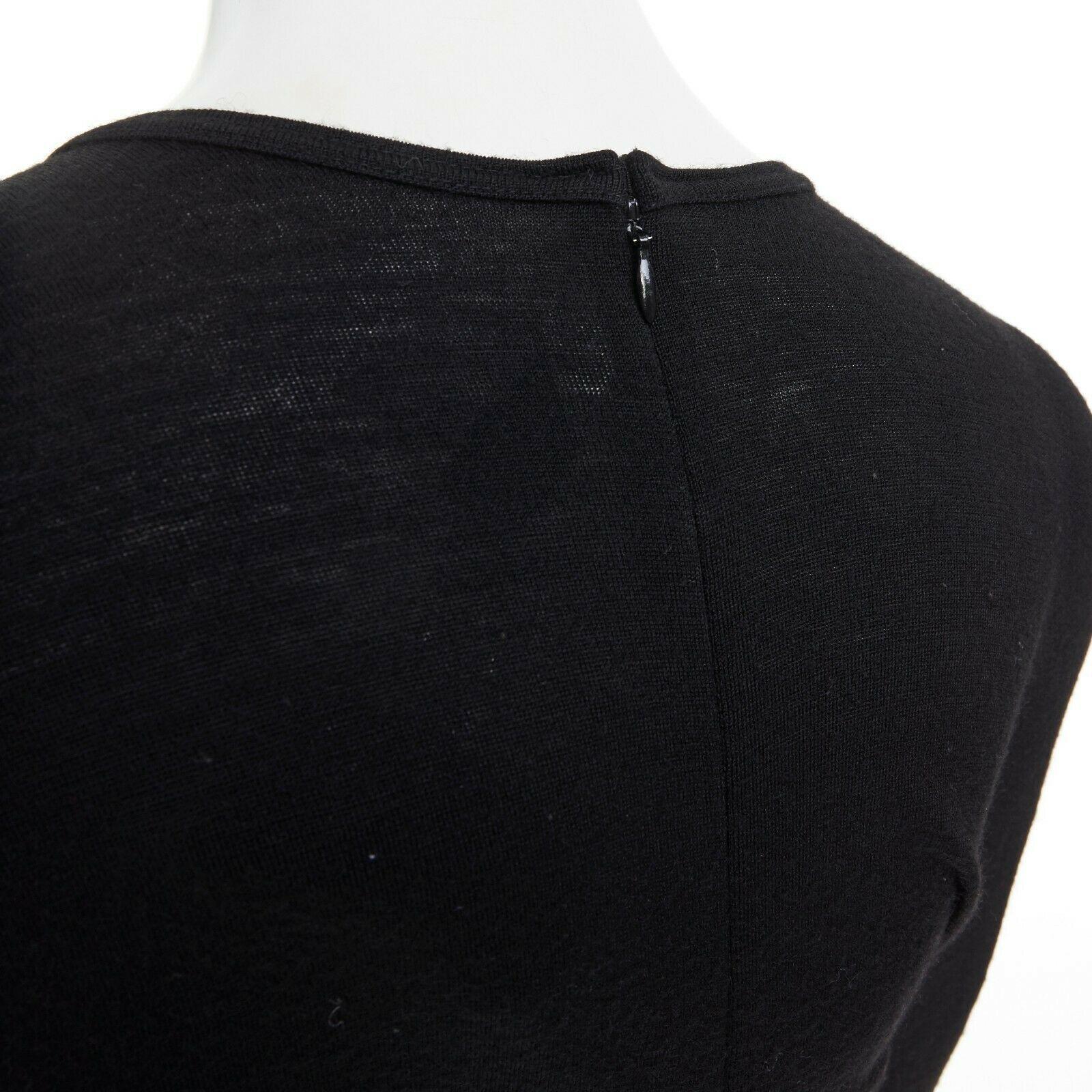 Laufsteg JUNYA WATANABE AW08 Schwarzes lässiges Kleid mit Schlitzärmeln aus Wolle XS im Angebot 3