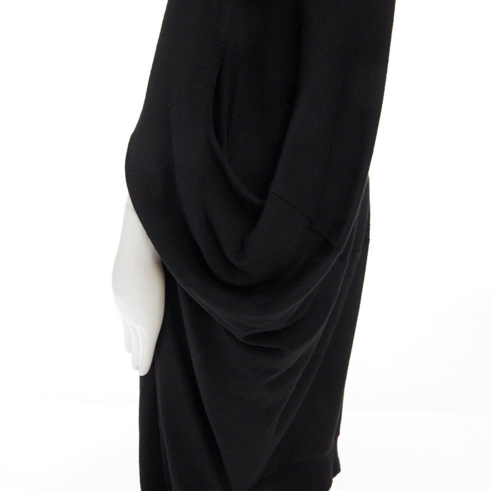 runway JUNYA WATANABE AW08 black wool infinity loop slit sleeves casual dress XS For Sale 2