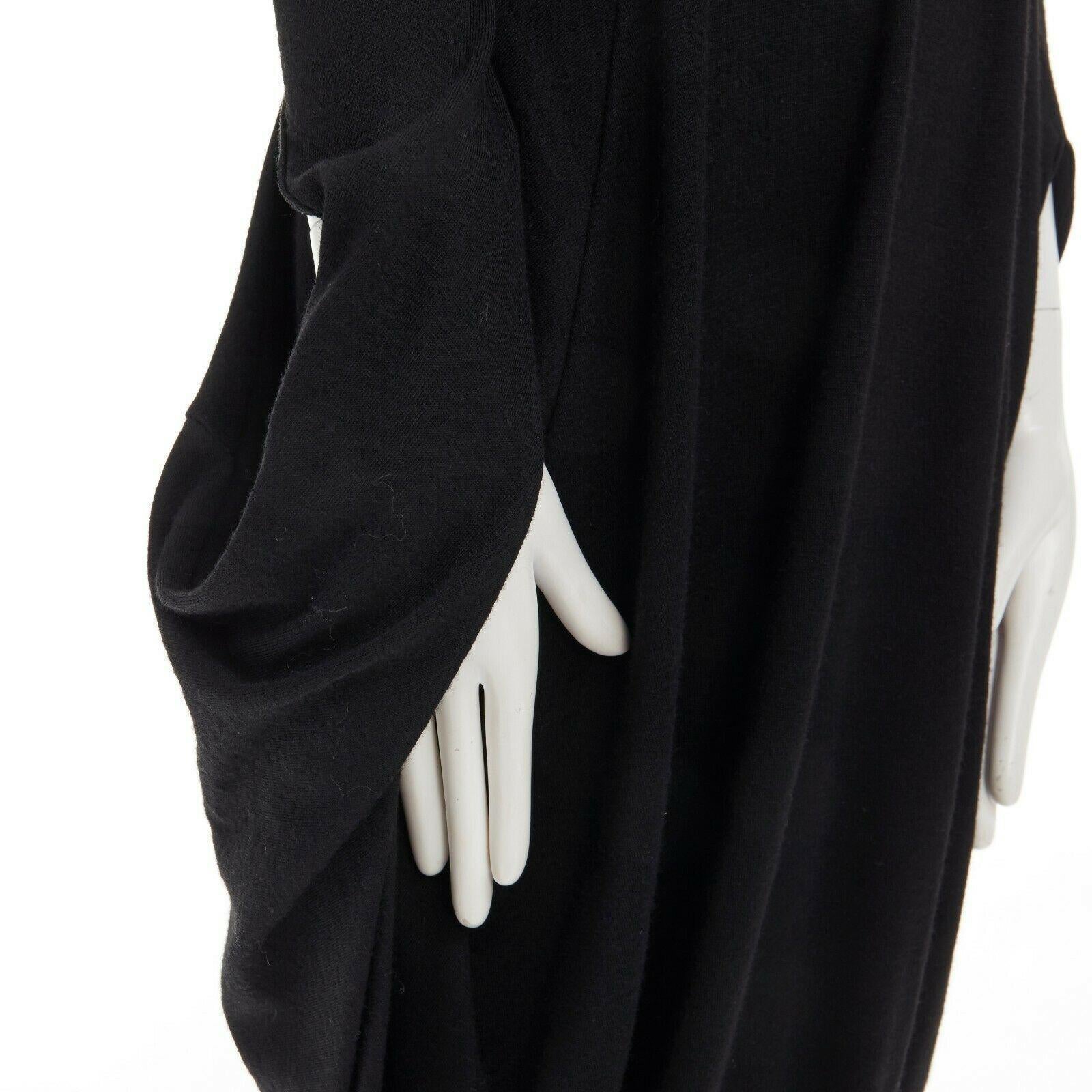 runway JUNYA WATANABE AW08 black wool infinity loop slit sleeves casual dress XS For Sale 3