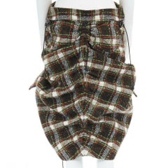 défilé JUNYA WATANABE AW2005 jupe parachute en tweed à carreaux doublée de Windstopper M
