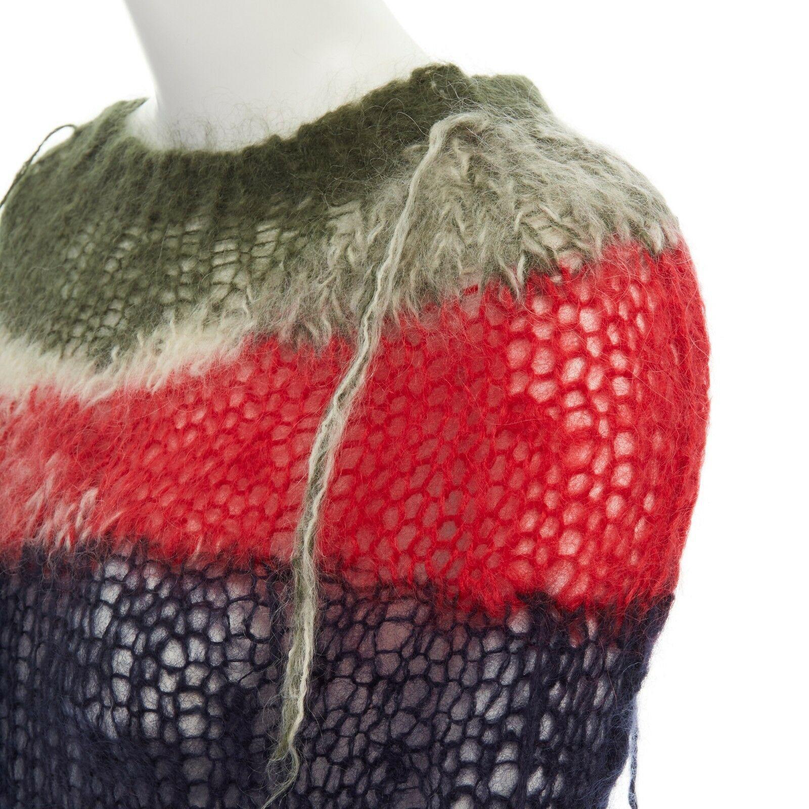 runway JUNYA WATANABE AW2006 punk green red blue loose wool knit sweater top S In Excellent Condition In Hong Kong, NT