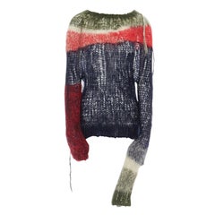 runway JUNYA WATANABE AW2006 punk green red blue loose wool knit sweater top S