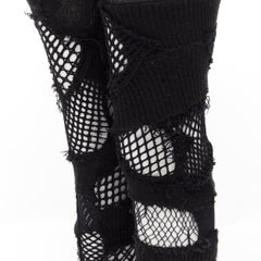 runway JUNYA WATANABE black fishnet deconstructed tights leggings pants S