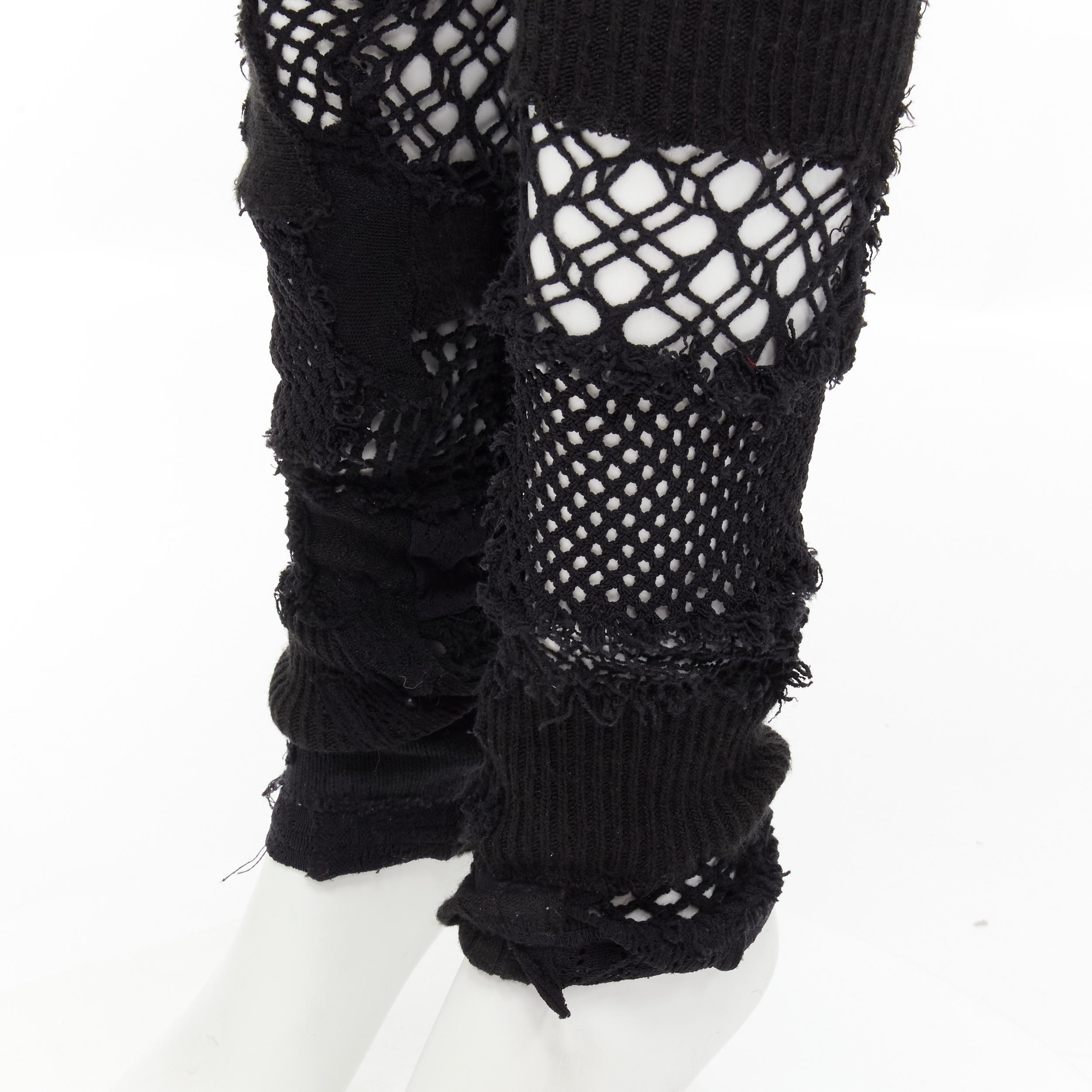runway JUNYA WATANABE black fishnet deconstructed tights leggings pants S 1