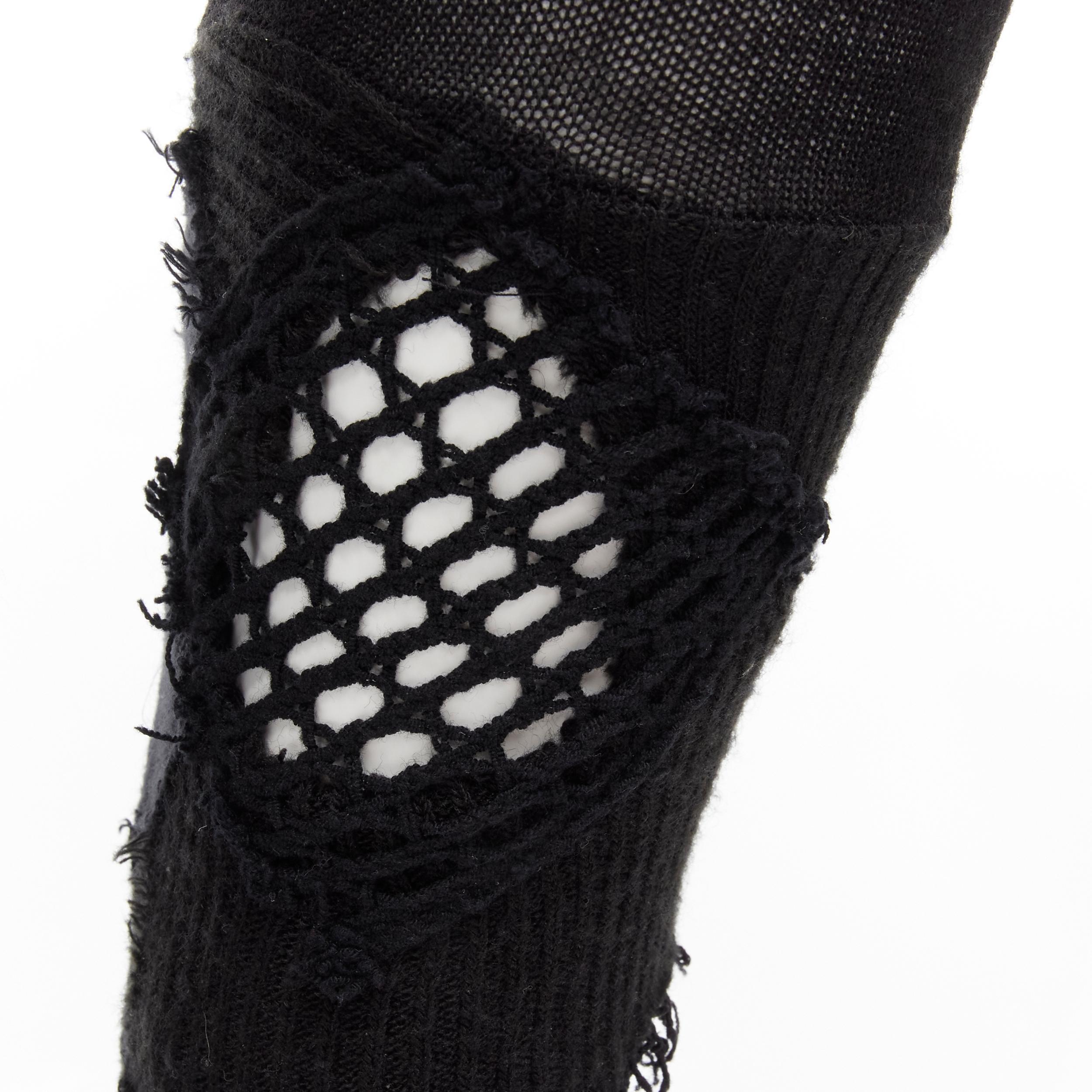 runway JUNYA WATANABE black fishnet deconstructed tights leggings pants S For Sale 4