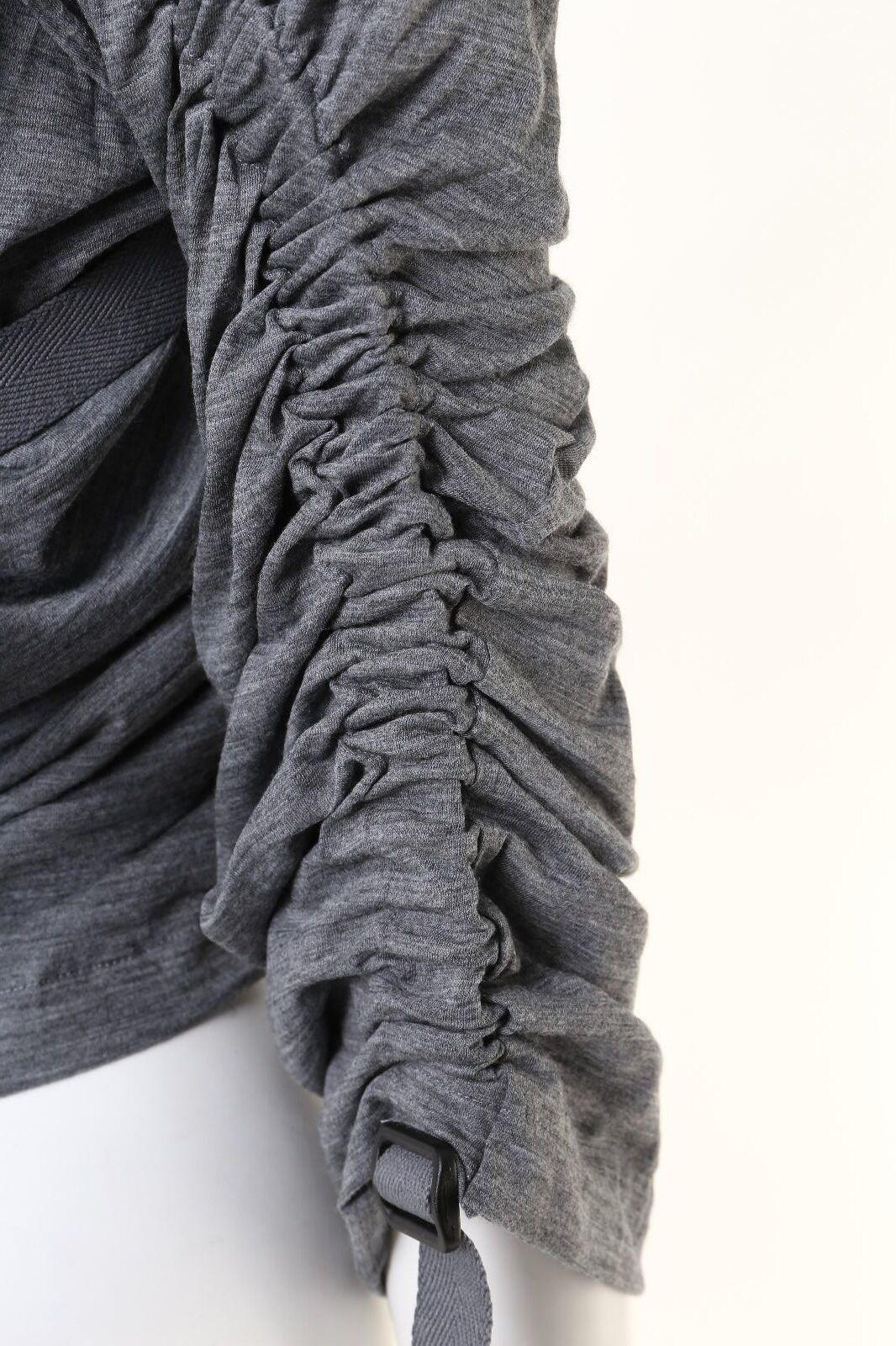 Women's runway JUNYA WATANABE SS03 Parachute grey bondage harness buckle top S