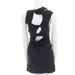 runway JUNYA WATANABE SS04 black holey stretch spandex mini dress M