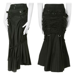 runway JUNYA WATANABE SS2003 parachute black harness ruched midi skirt S 28"