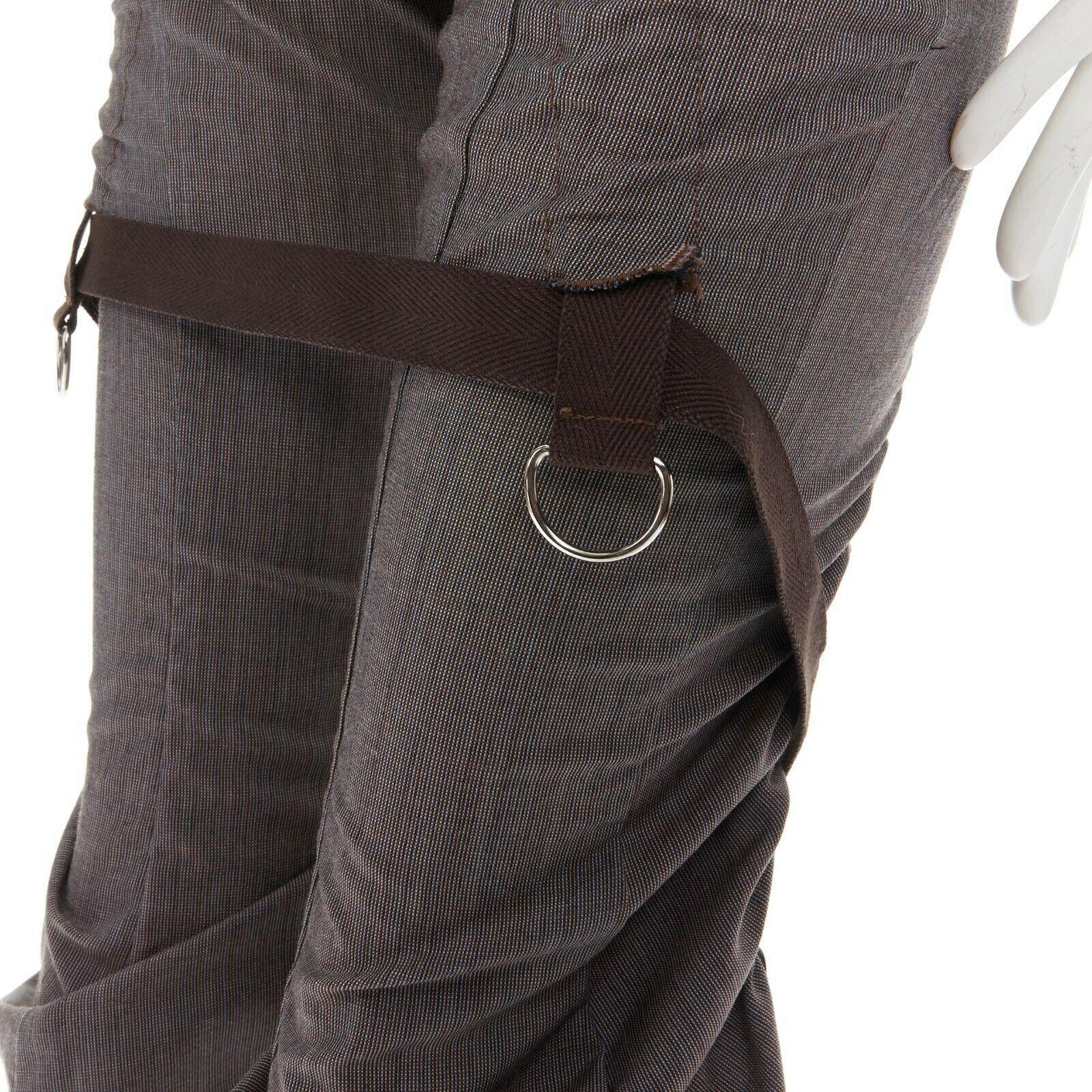 runway JUNYA WATANABE SS2003 Parachute brown bondage harness buckle belt pants S 3